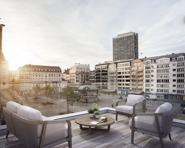 Residentie Savoye - leefruimte met terras en doorlopende glazen balustrade