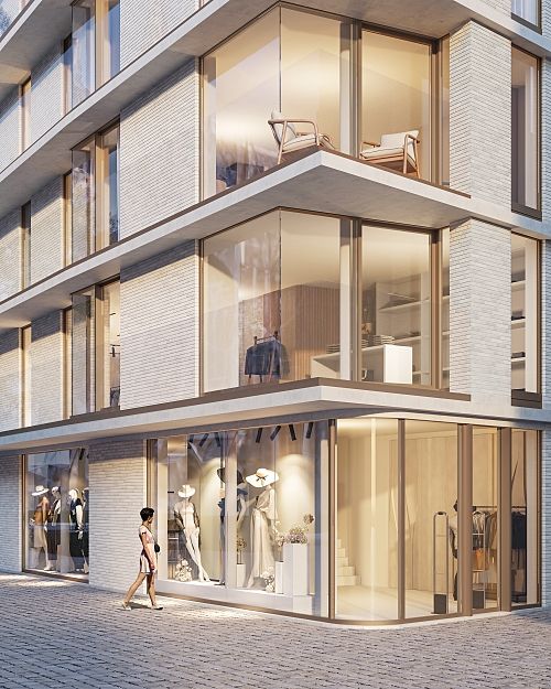 Residentie Crescent - handelsruimte op gelijkvloers met grote raamoppervlakken