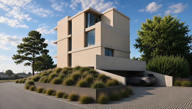 Residentie Verdure - zicht op het gebouw vanaf de Burgondiestraat met de opril naar de ondergrondse garages