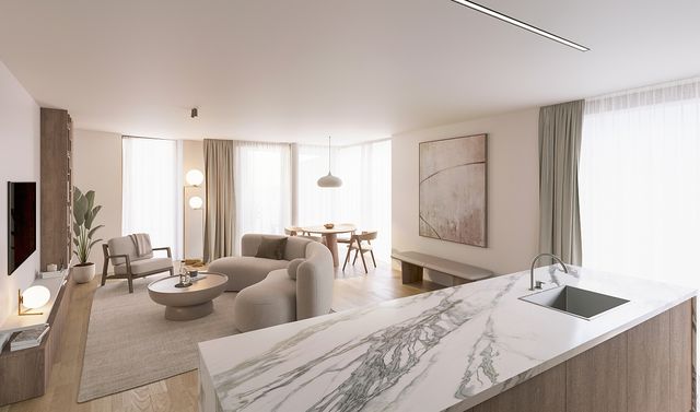 Residentie Crescent - open leefruimte met SIEMENS keuken en composiet werkblad